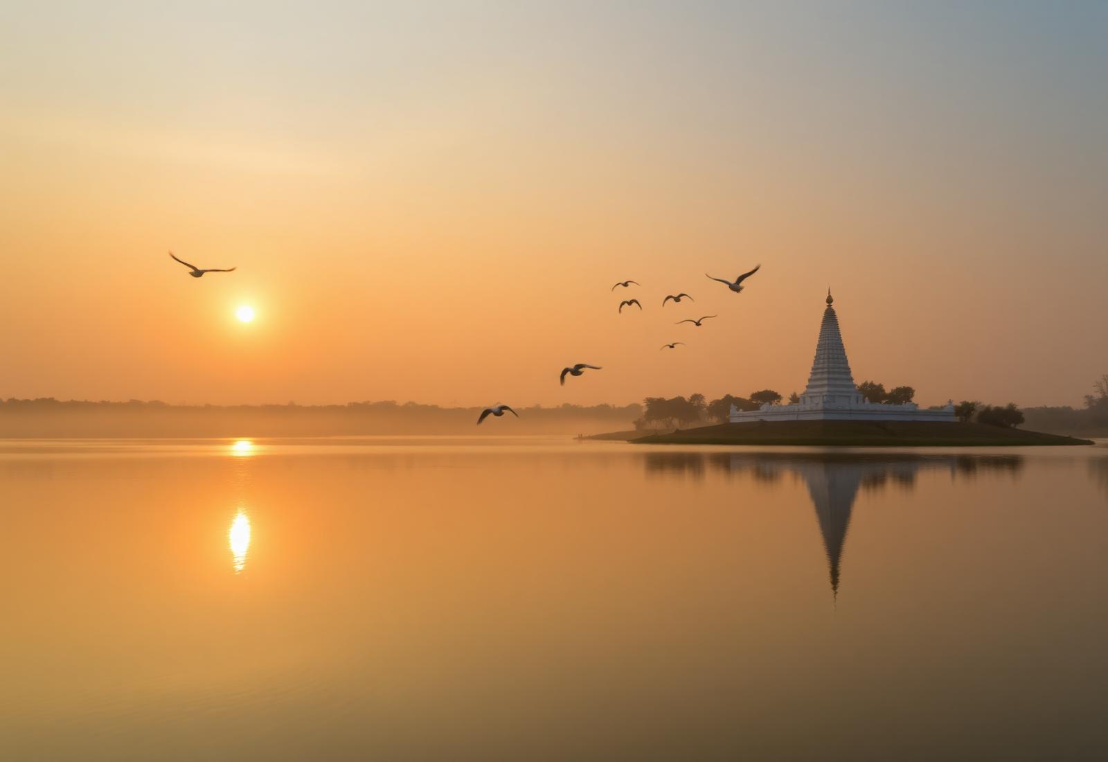 Tissamaharama lake at dawn